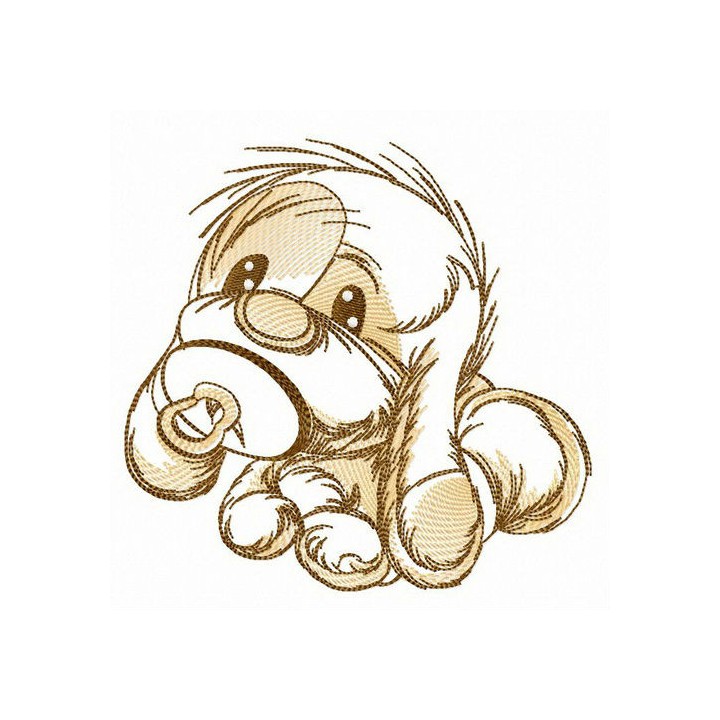 Cute puppy embroidery design - Embroidery Design