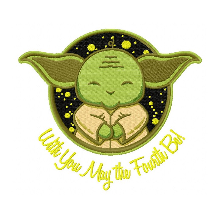 Cute Yoda embroidery design - Embroidery Design