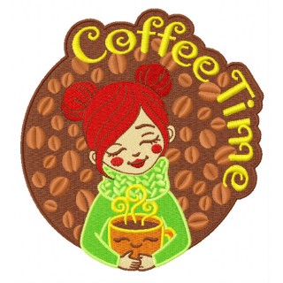Coffee time embroidery design - Embroidery Design