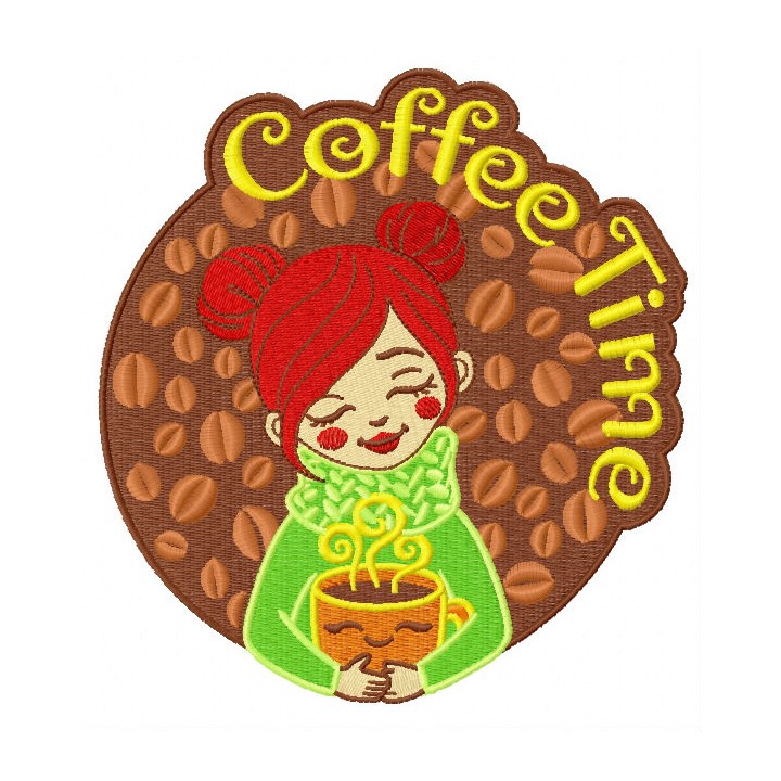 Coffee time embroidery design - Embroidery Design