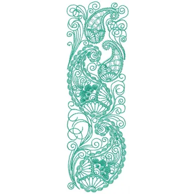 Blue firebird decoration embroidery design showcasing intricate stitching patterns for various fabric projects.