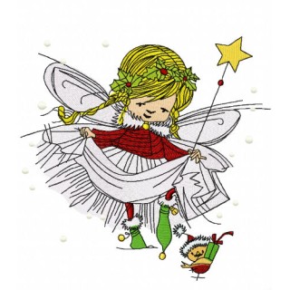 Christmas fairy embroidery design - Embroidery Design