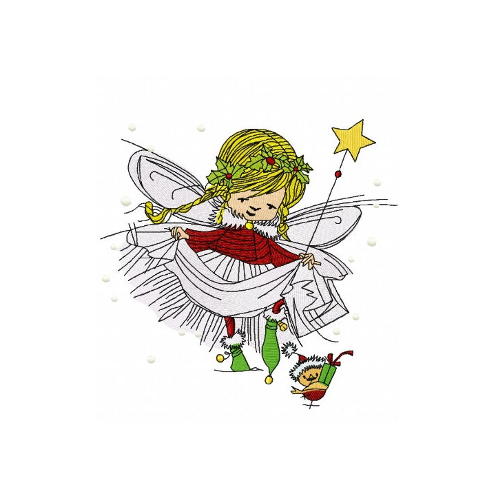 Christmas fairy embroidery design - Embroidery Design