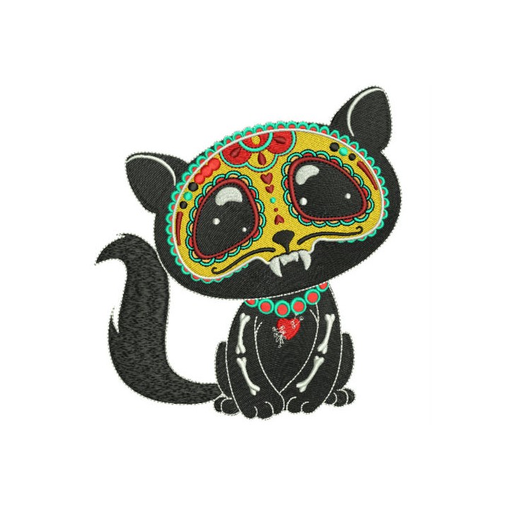 Vampire cat embroidery design - Embroidery Design