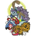 Circus horse embroidery design showcasing a vibrant horse motif ideal for crafting on t-shirts and tote bags.