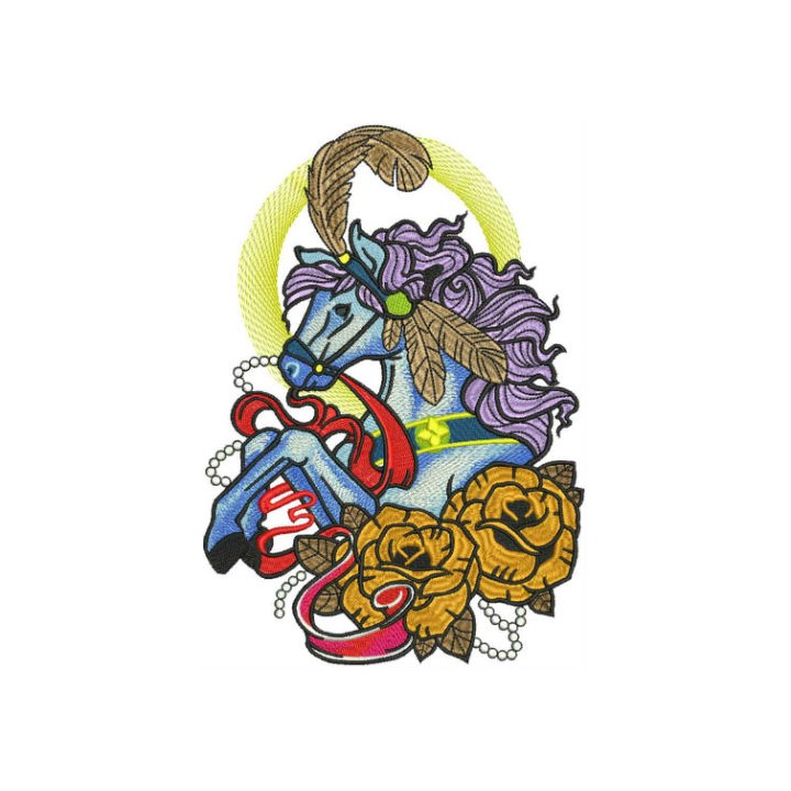Circus horse embroidery design - Embroidery Design