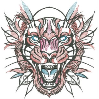 Tribal tiger 3 embroidery design - Embroidery Design