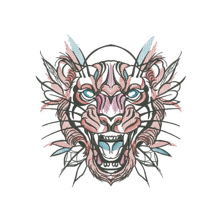 Tribal tiger 3 embroidery design - Embroidery Design