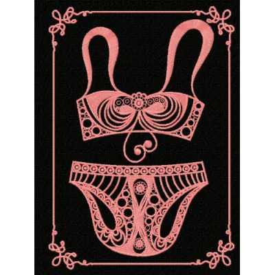 Underwear embroidery design featuring intricate stitching patterns for stylish personalization.