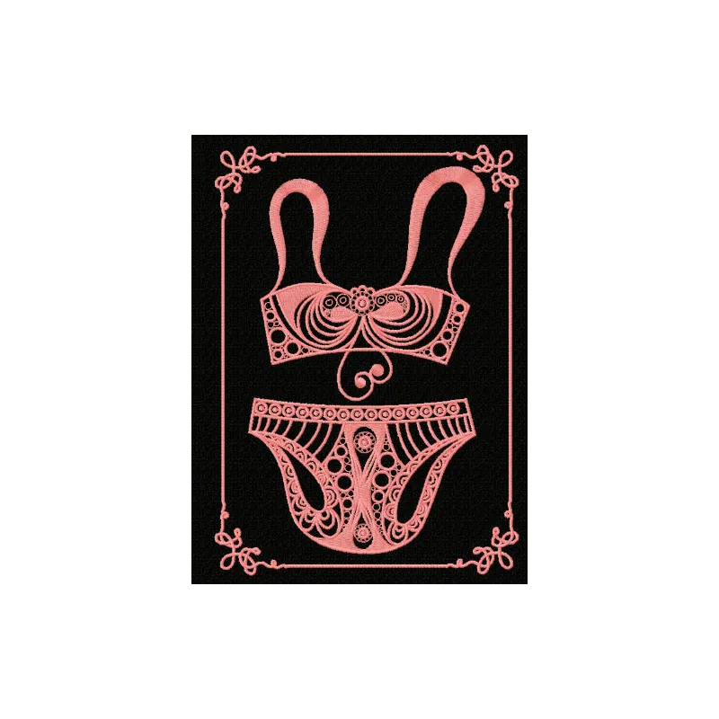 Underwear embroidery design featuring intricate stitching patterns for stylish personalization.