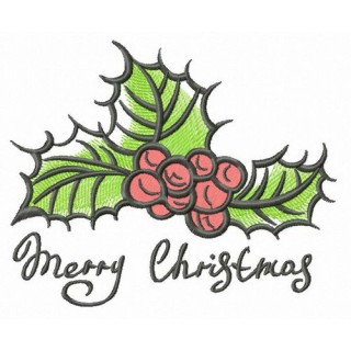Holly embroidery design - Embroidery Design