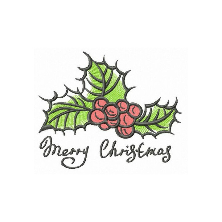 Holly embroidery design - Embroidery Design