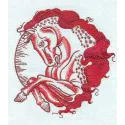 Preview of the disobedient horse embroidery design featuring a playful and spirited equine motif.