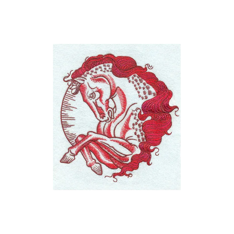 Preview of the disobedient horse embroidery design featuring a playful and spirited equine motif.