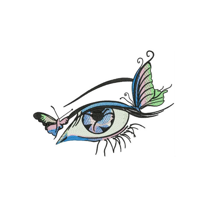 Butterflies in my eye embroidery design - Embroidery Design