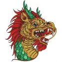 Intricate Chinese dragon embroidery design showcasing detailed stitching patterns for creative projects.