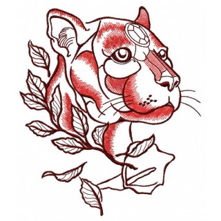 Cautious predator embroidery design - Embroidery Design