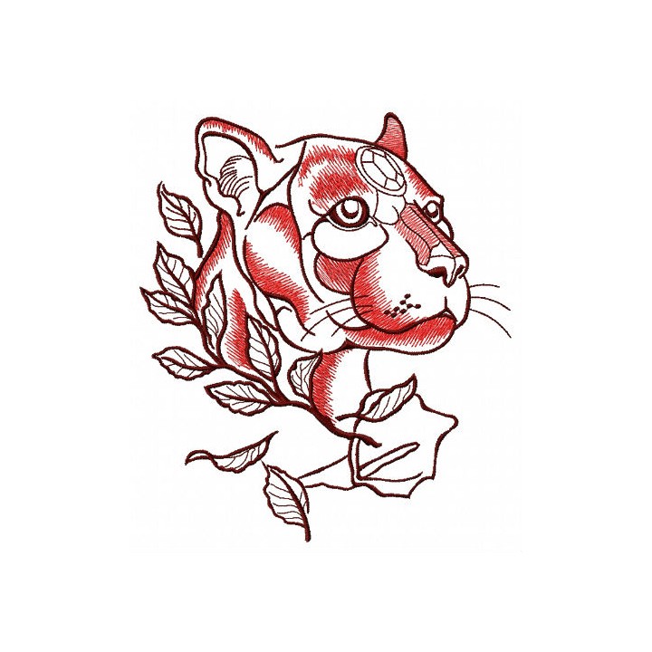 Cautious predator embroidery design - Embroidery Design