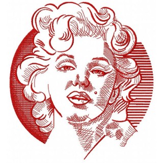 Marilyn Monroe sketch embroidery design - Embroidery Design