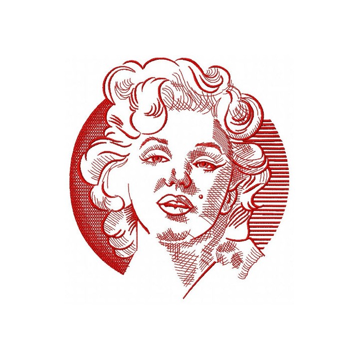 Marilyn Monroe sketch embroidery design - Embroidery Design