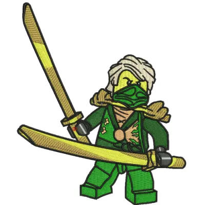 Lloyd Garmadon embroidery design featuring vibrant colors and intricate details, ideal for stitching on various projects.