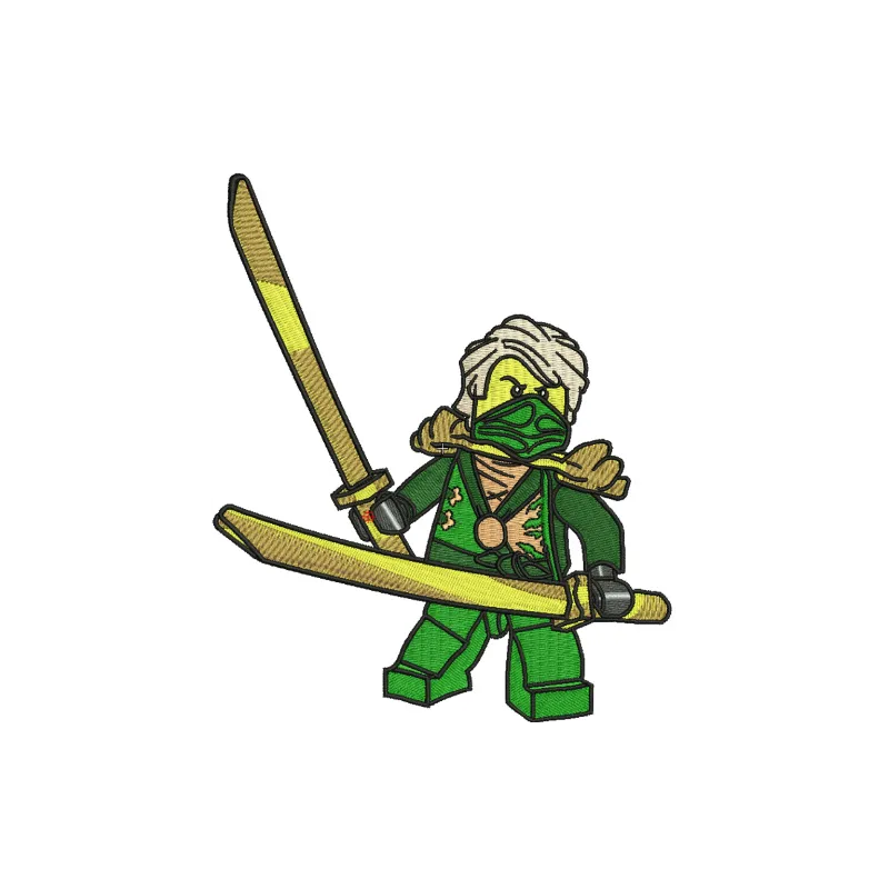 Lloyd Garmadon embroidery design featuring vibrant colors and intricate details, ideal for stitching on various projects.