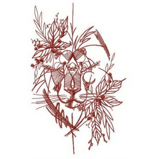 Lion hiding in bushes embroidery design - Embroidery Design