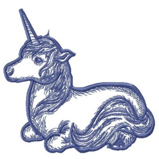 Unicorn resting embroidery design - Embroidery Design