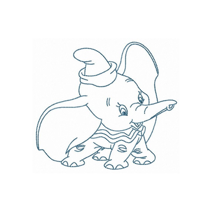 Happy Dumbo embroidery design - Embroidery Design