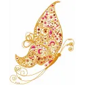 Fancy butterfly 5 embroidery design showcasing a beautifully detailed butterfly motif for creative stitching projects.