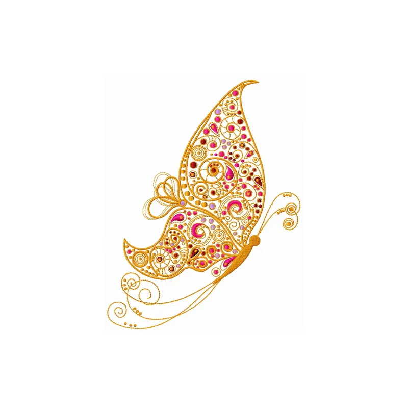 Fancy butterfly 5 embroidery design showcasing a beautifully detailed butterfly motif for creative stitching projects.