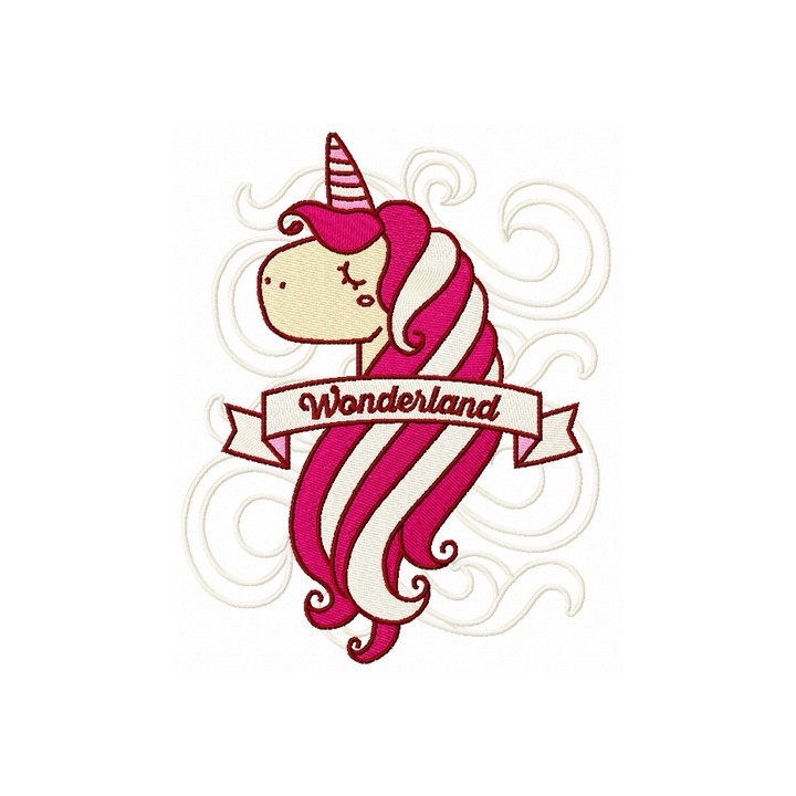 Unicorn from Wonderland embroidery design - Embroidery Design