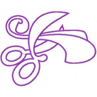 Violet scissors embroidery design - Embroidery Design
