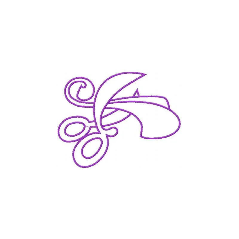 Violet scissors embroidery design showcased on a tote bag, perfect for hobby enthusiasts and crafters.