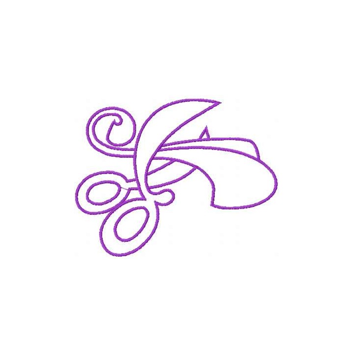 Violet scissors embroidery design - Embroidery Design