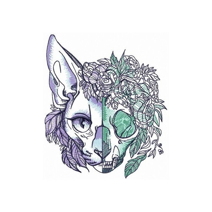 Mystical sphynx embroidery design - Embroidery Design