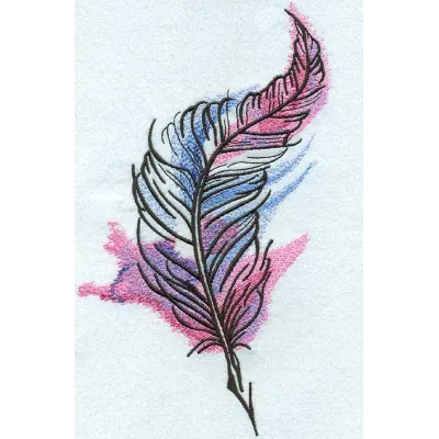 Preview of a feather mixed colors embroidery design showcasing vibrant stitching patterns and intricate details.
