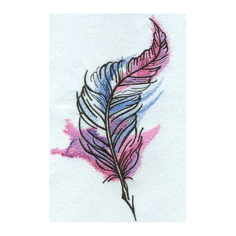Preview of a feather mixed colors embroidery design showcasing vibrant stitching patterns and intricate details.