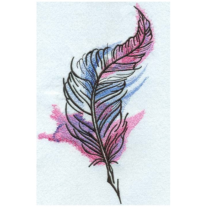 Feather mixed colors embroidery design - Embroidery Design