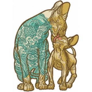Cat and kitty cat sphynx embroidery design - Embroidery Design
