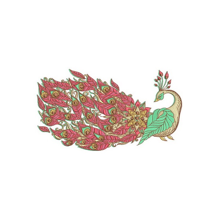 Gorgeous peacock embroidery design - Embroidery Design