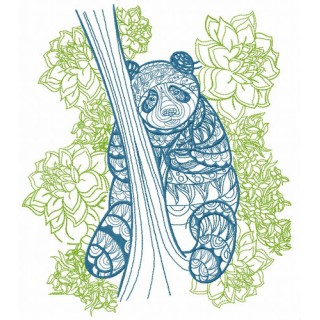 Mosaic panda 2 embroidery design - Embroidery Design