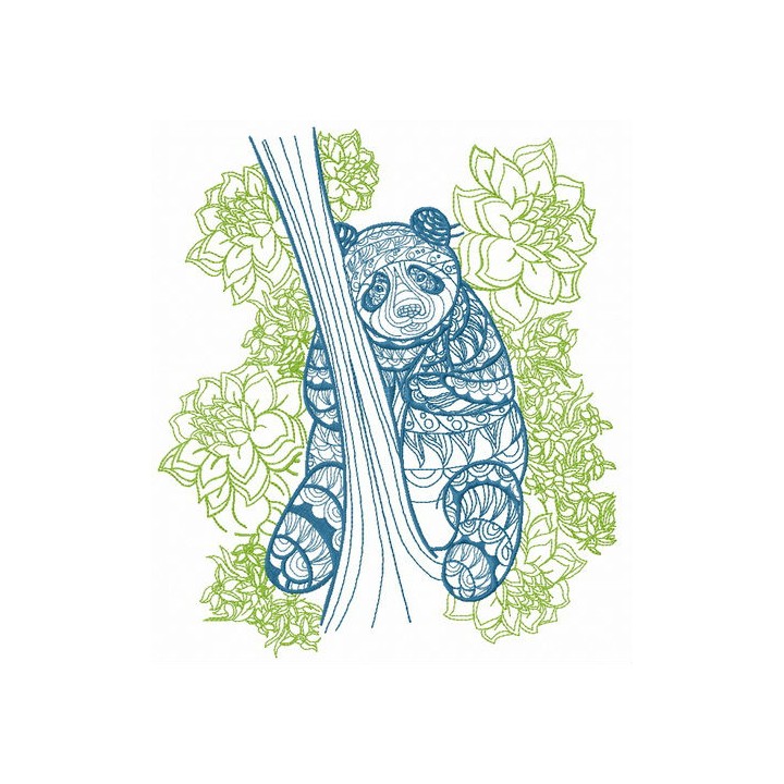 Mosaic panda 2 embroidery design - Embroidery Design