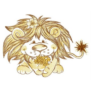 Lion's bouquet for you embroidery design - Embroidery Design