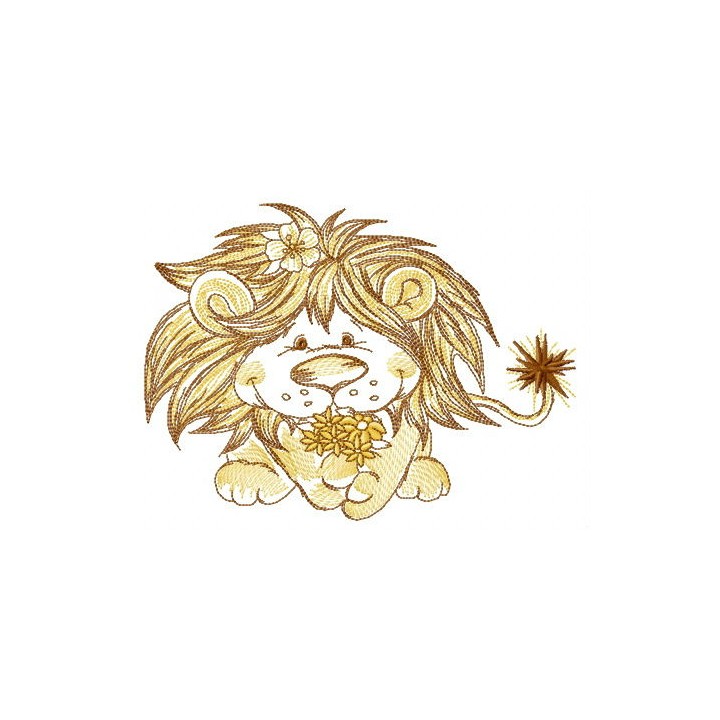 Lion's bouquet for you embroidery design - Embroidery Design