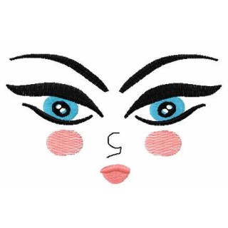 Doll face embroidery design - Embroidery Design