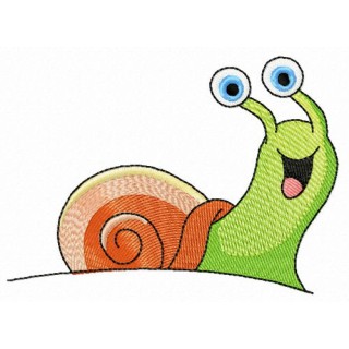 Happy snail embroidery design - Embroidery Design