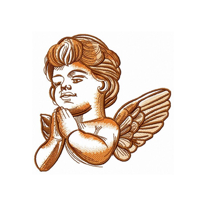 Adorable praying angel embroidery design - Embroidery Design