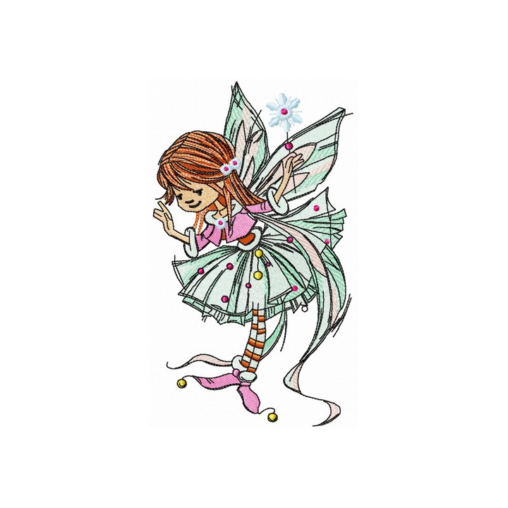 Young fairy girl embroidery design - Embroidery Design