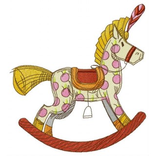 Spotty rocking horse  embroidery design - Embroidery Design